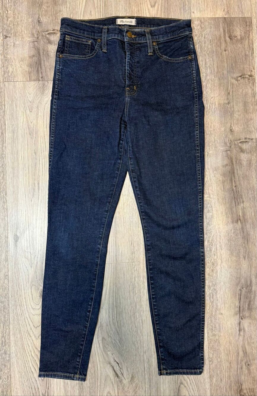 Madewell Jeans Womens 29 Blue Dark Wash Skinny High Rise Stretch Denim - Picture 2 of 9